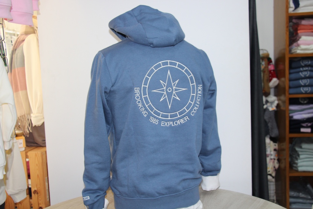 Sweatshirt com Capuz Brooking Minimalista Azul