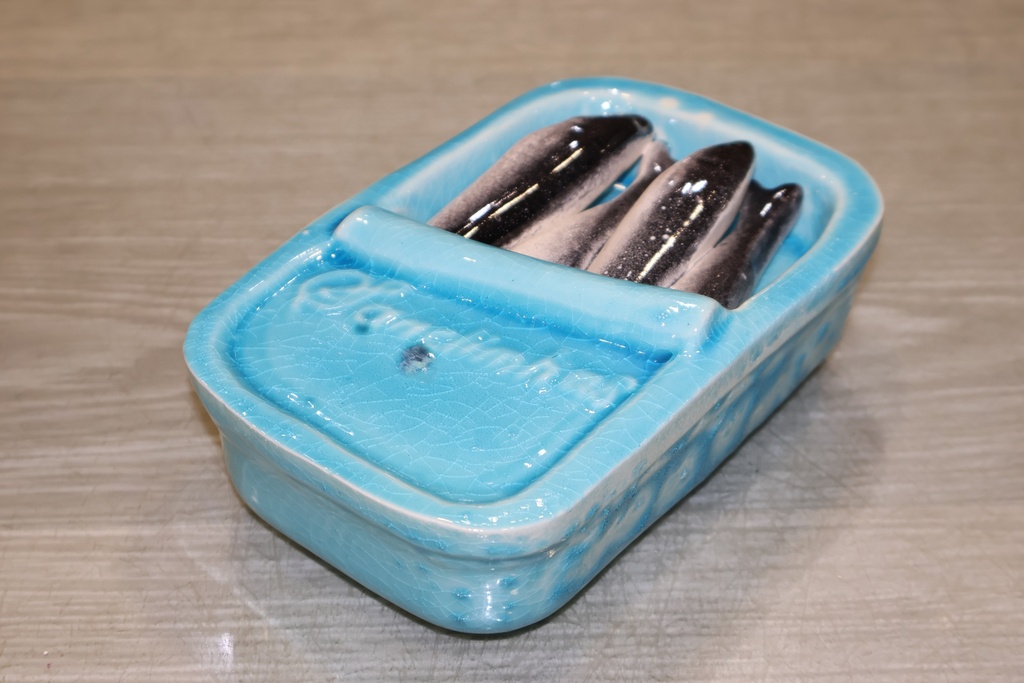 Lata de sardinhas em cerâmica - "Tradição Portuguesa" Azul Celeste