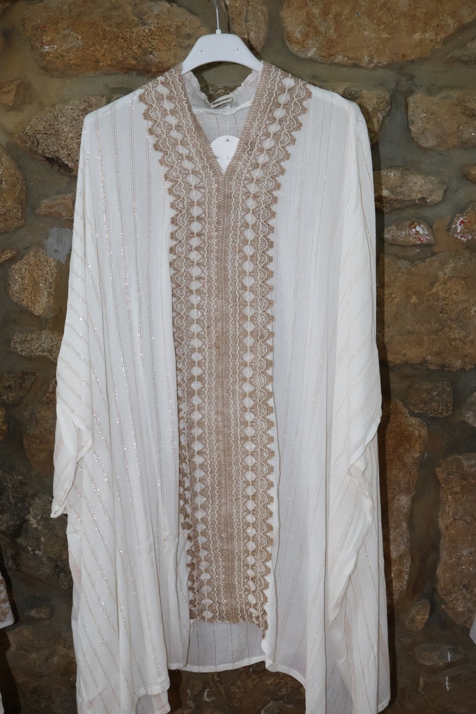 Túnica Caftan com Painel de Renda