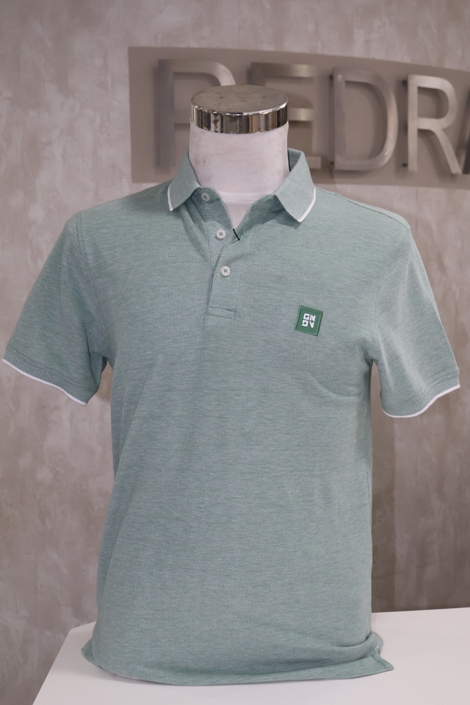 Polo Genuine Mint: Textura Melange & Acabamentos Contrast