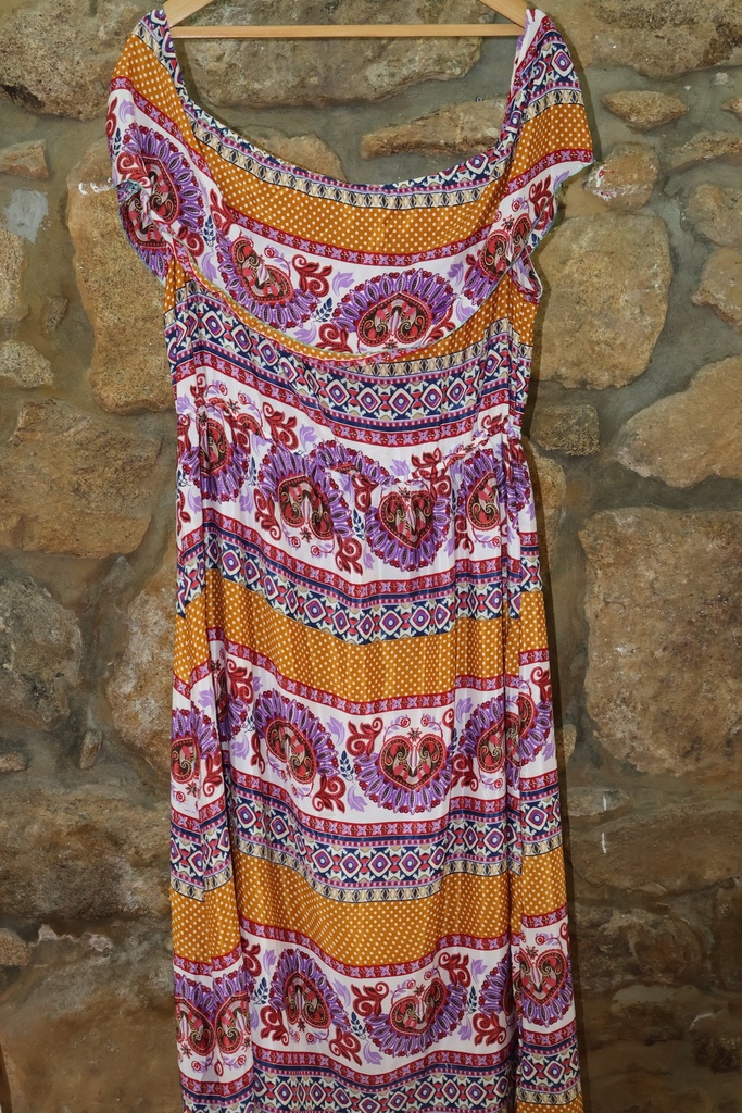 Vestido Longo Boho Ombro a Ombro
