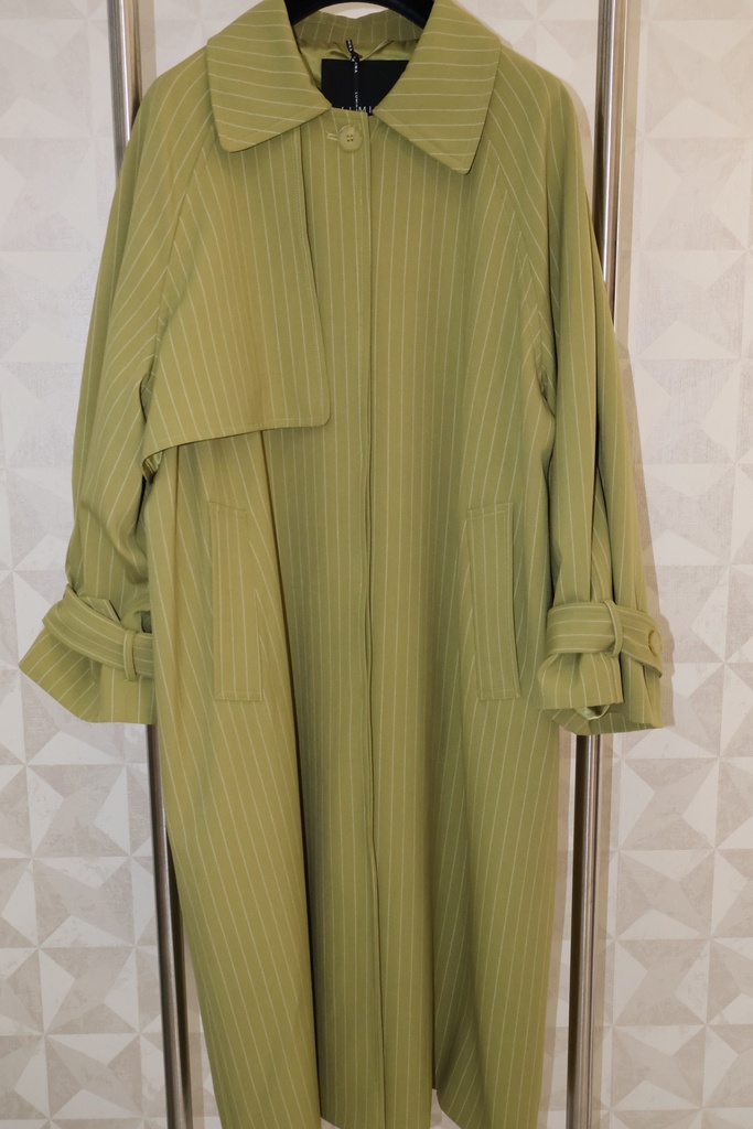 Gabardine Oversize Verde com Risca de Giz