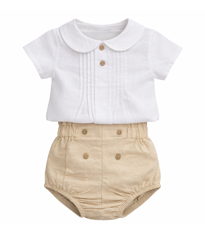 Blusa e Tapa-fraldas Linho