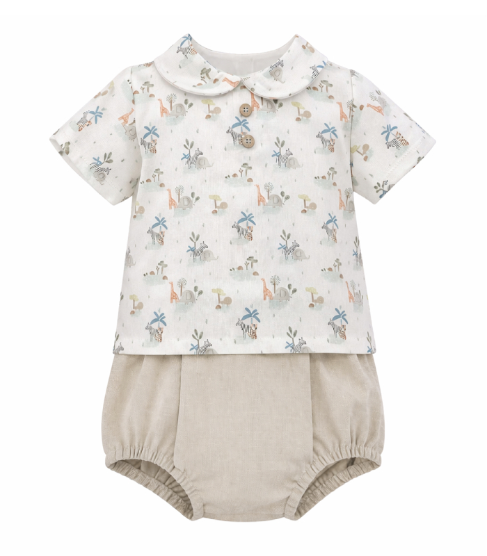 Blusa e Tapa-fralda Safari
