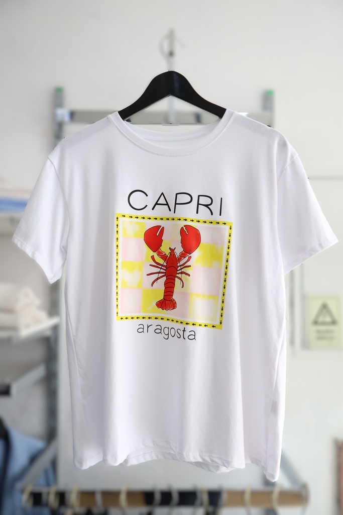T-Shirt Branca "Capri Aragosta"
