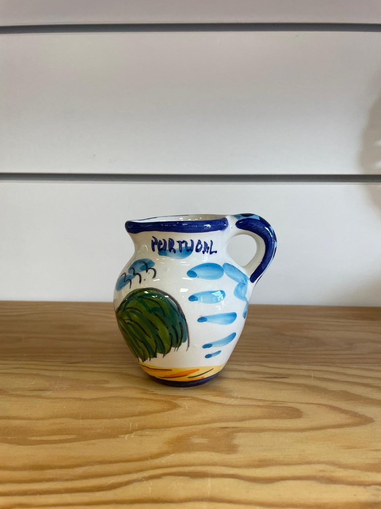 Pequeno Jarro em Cerâmica Pintado à Mão - Portugal