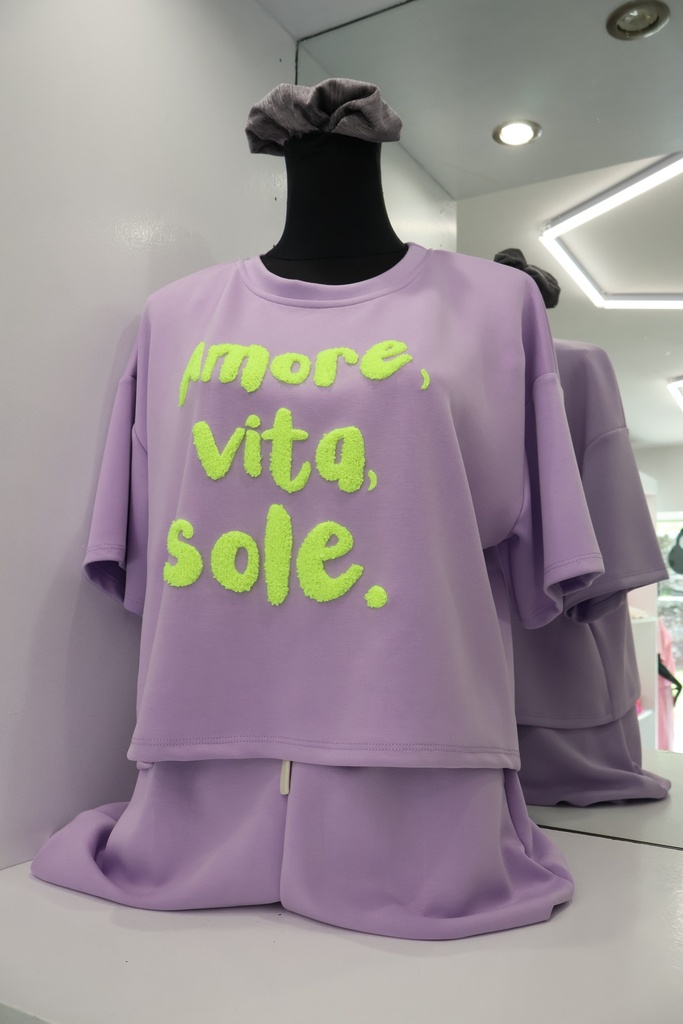 Conjunto Casual de Senhora Lilás