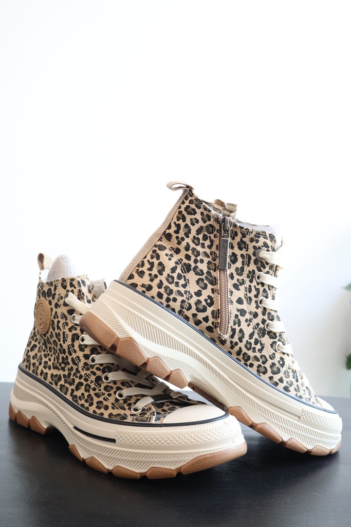 Sapatilhas de Plataforma Estampado Leopardo