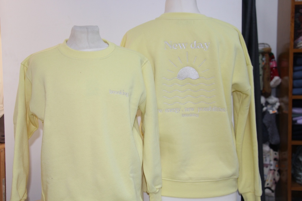 Camisola Crewneck Brooking "New Day" Amarelo Pastel Criança
