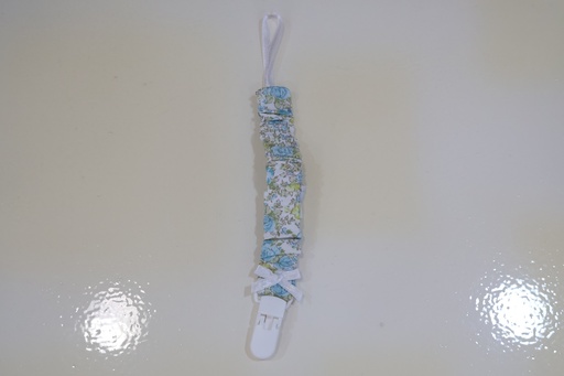 Prende-Chupetas em Tecido – Floral Azul