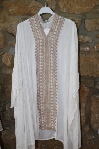 Túnica Caftan com Painel de Renda
