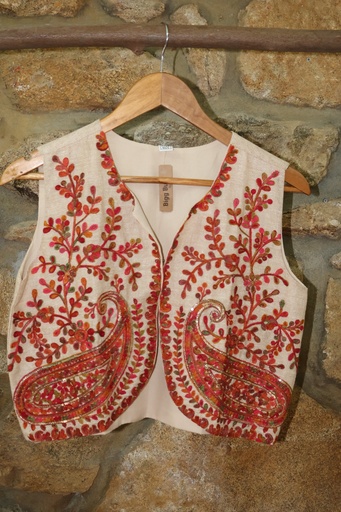 Colete Bordado Floral Paisley