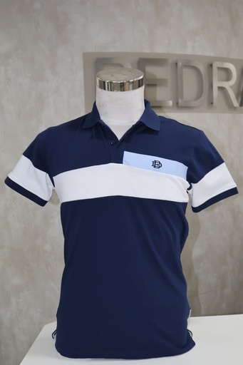 Polo Dynamic Navy: Color-Block & Detalhe Sky Blue