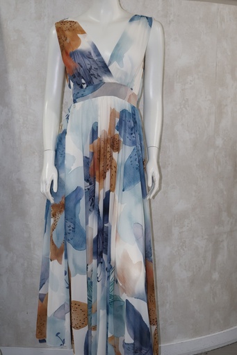 Vestido Maxi Watercolor Dream: Decote em V & Fluidez Floral