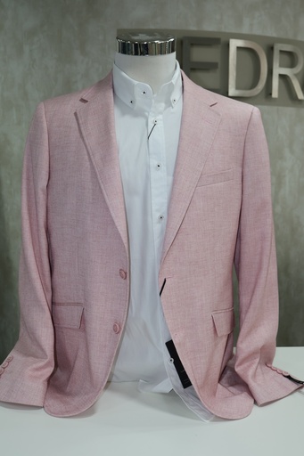 Conjunto Summer Gala: Blazer Rosa Melange & Camisa Branca Button-Down