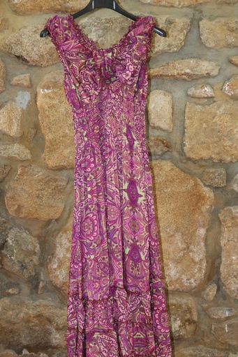 Vestido Longo Mandala em Tons Fúcsia