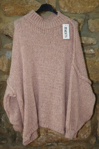 Camisola de Malha Oversize Rosa