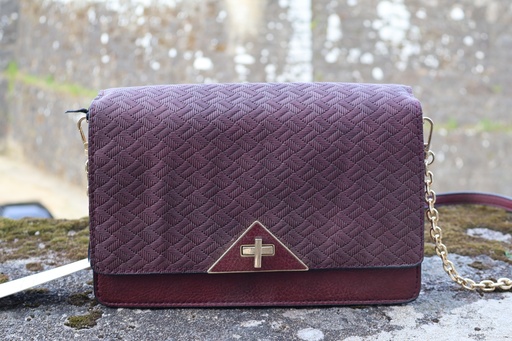 Mala Tiracolo Chevron Borgonha