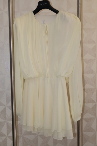 Vestido Curto Fluido Amarelo Pastel