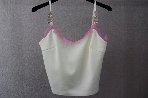 Top Cropped Ivory Angel