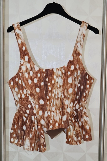 Top Peplum com Padrão Animal