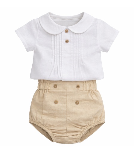 Blusa e Tapa-fraldas Linho