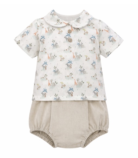 Blusa e Tapa-fralda Safari