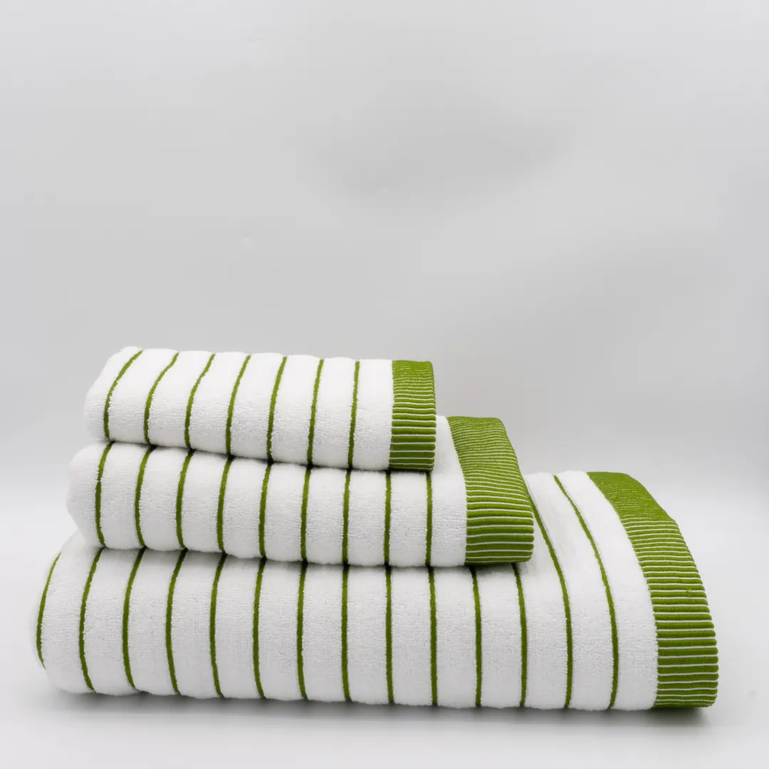 Toalhas de Riscas Branco e Verde