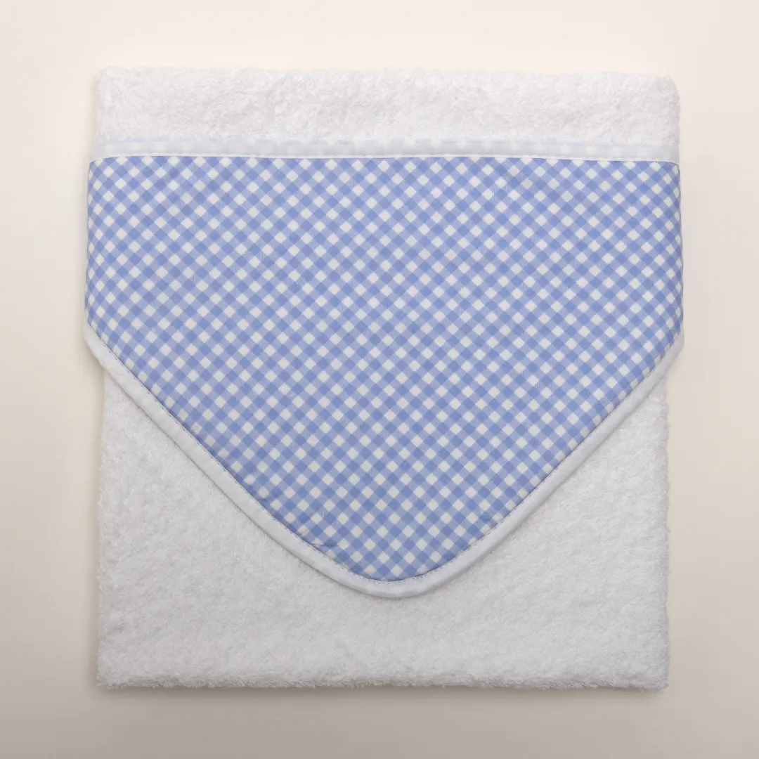 Toalha c/ Capuz Vichy Azul