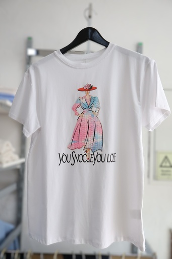 T-Shirt Branca "You Snooze You Lose"