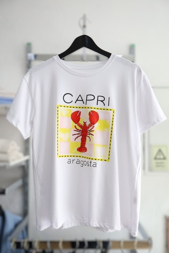 T-Shirt Branca "Capri Aragosta"