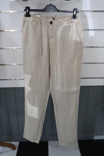 Calças Casuais de Linho Creme