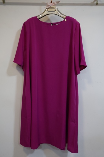 Vestido Fluido de Linha A Magenta