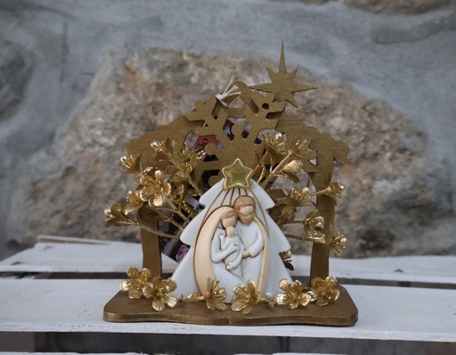Presépio Sagrada Família em Dourado