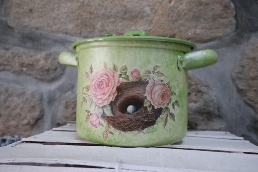Panela Decorativa Ninho de Rosas