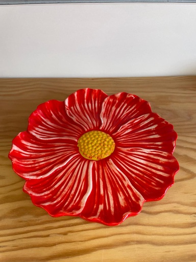 Prato em Cerâmica com Formato de Flor