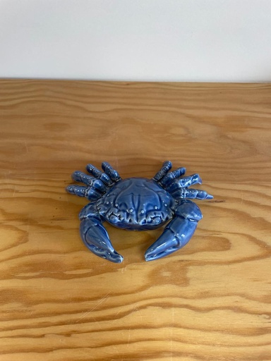 Figura Decorativa em Cerâmica - Caranguejo Azul