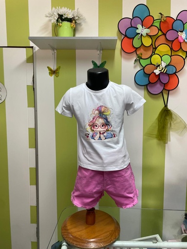 Conjunto Casual Bebé e Criança - T-shirt Estampada e Calções