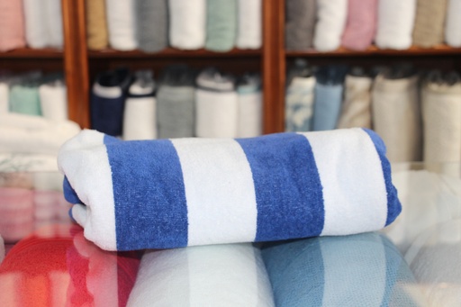 Toalha de Banho às Riscas Azul e Branco