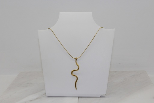 Colar Dourado com Pendente Ondulado