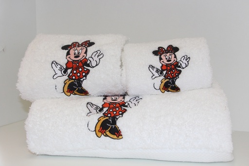 Jogo de Toalhas de Banho Infantil Minnie Mouse (3 Peças)