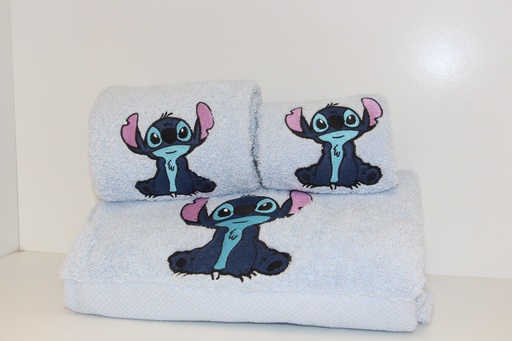 Jogo de Toalhas de Banho Infantil Stitch (3 Peças)