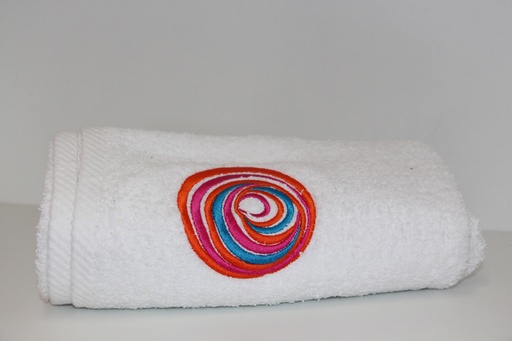 Toalha de Banho Branca com Design Colorido
