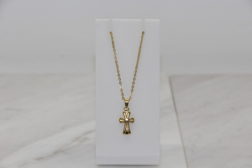 Colar Dourado com Cruz