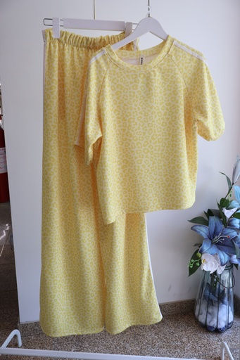 Conjunto Animal Print Amarelo